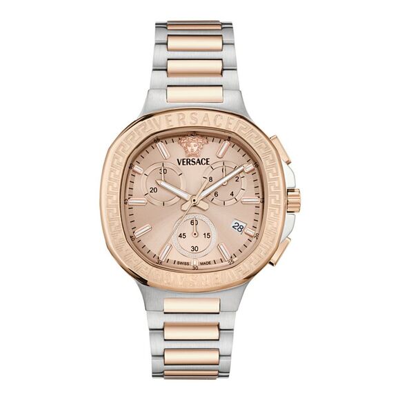 Versace V-Chrono Square Bracelet Watch Two Tone Womens - Picture 1 of 6